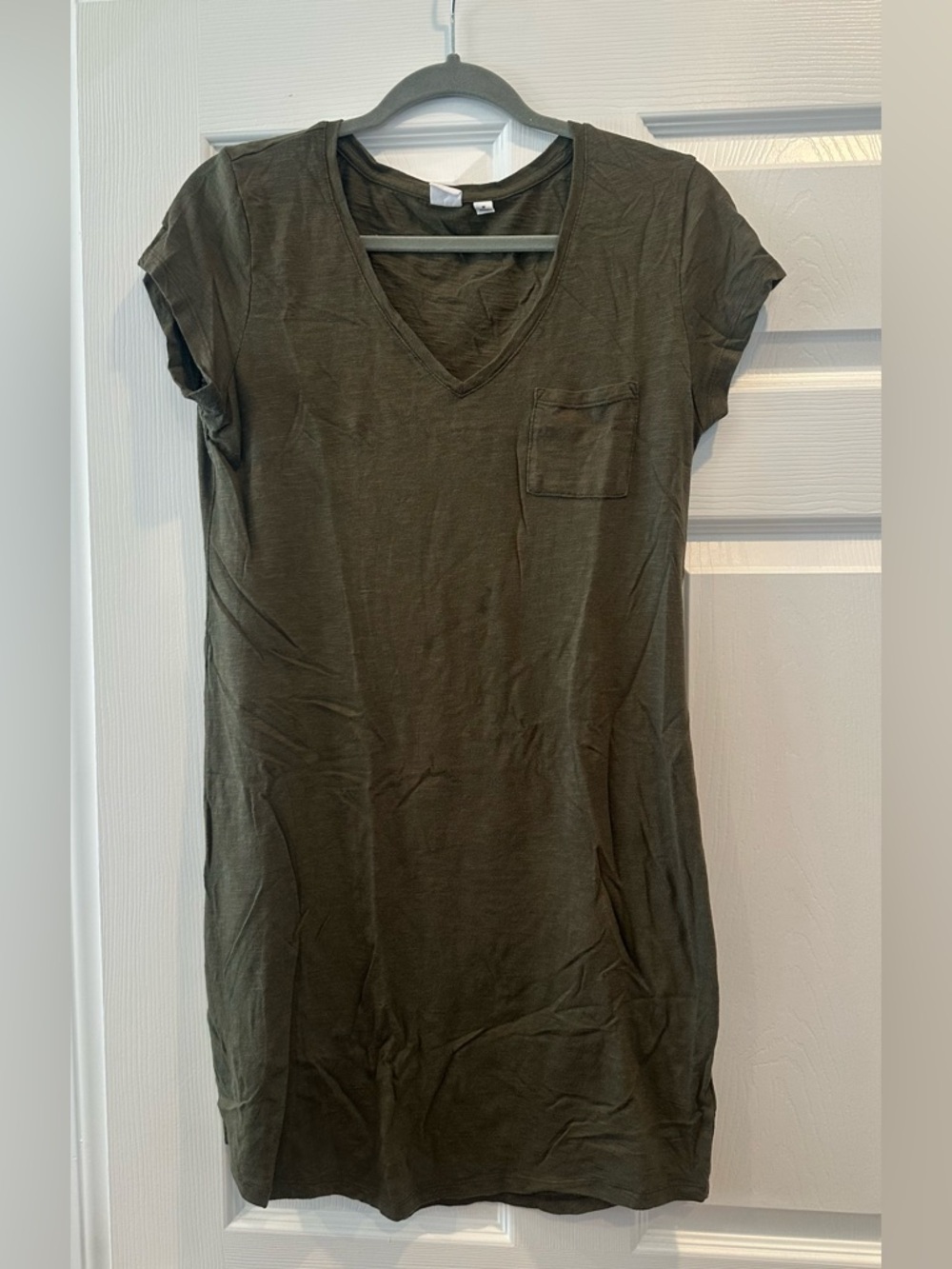 GAP Olive Green V-Neck Tee Dress